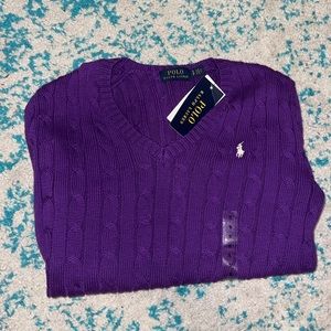 Purple Polo Ralph Lauren V-Neck Sweater
